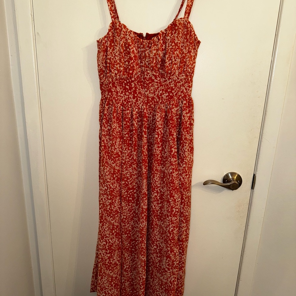 Abercrombie & Fitch Midi Orange Floral Dress